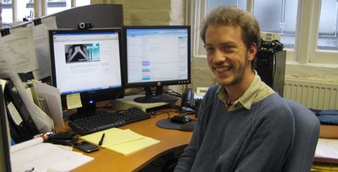 Volunteer Chris Knowles in the London office