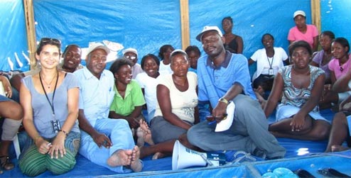 Daniela with the people of Fond Parisien, Haiti.