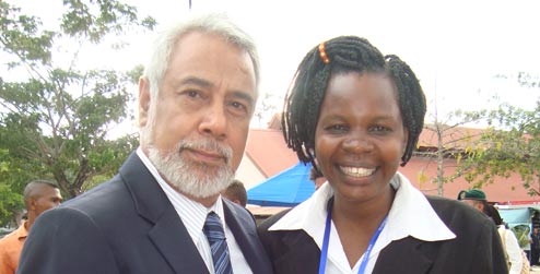 Development worker Margaret Happy with the Prime Minister of Timor-Leste