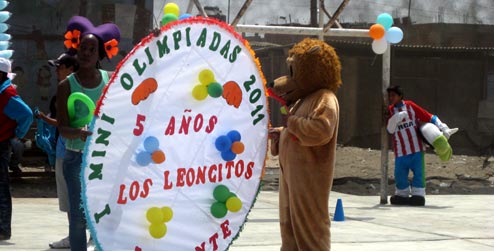 A banner for the mini Olympics