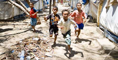 Boys running in Timor-Leste