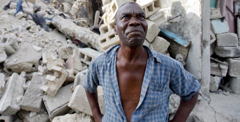 Wilbert Joseph following the earthquake in January 2010, Port-au-Prince, Haiti
