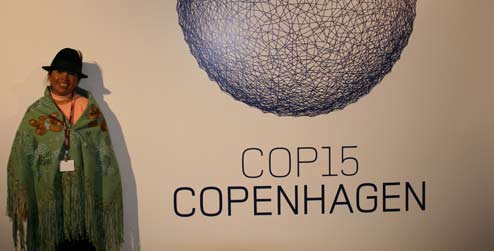 Fabiola Quishpe at the Copenhagen climate change conference