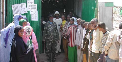 local people waiting in line at the Somaliland elections 