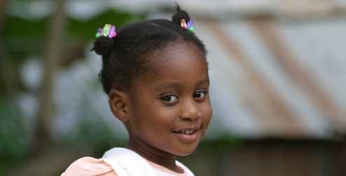 A girl in Ouanaminthe, a Haitian northern border town