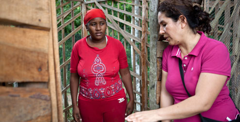 Belcis and Progressio development worker Karina Cuba