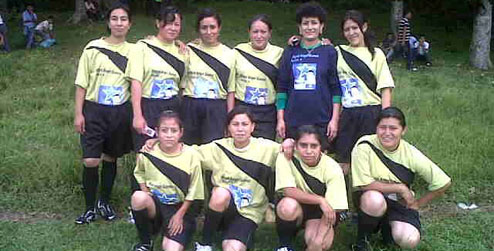 A women's football team in Belén, Honduras