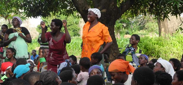 Women celebrate tree planting in Salima Malawi