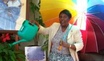 Marina Paterson with watering can