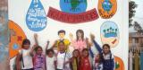 Children in front of mural