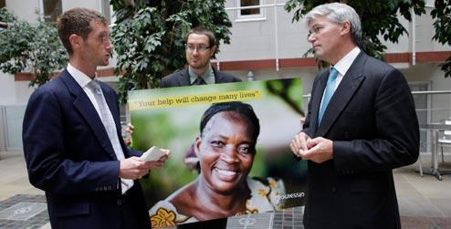 Progressio's James Whitehead in discussion with Rt Hon Andrew Mitchell MP