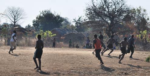 A football match at a village in Malawi