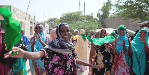 Somalilanders gather in a street