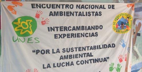 UNES banner on climate change