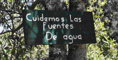 ‘Take care of the water sources’. Sign from La Esperanza, Honduras