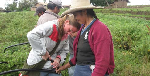 Cooperante Sonja Bleeker en el Peru