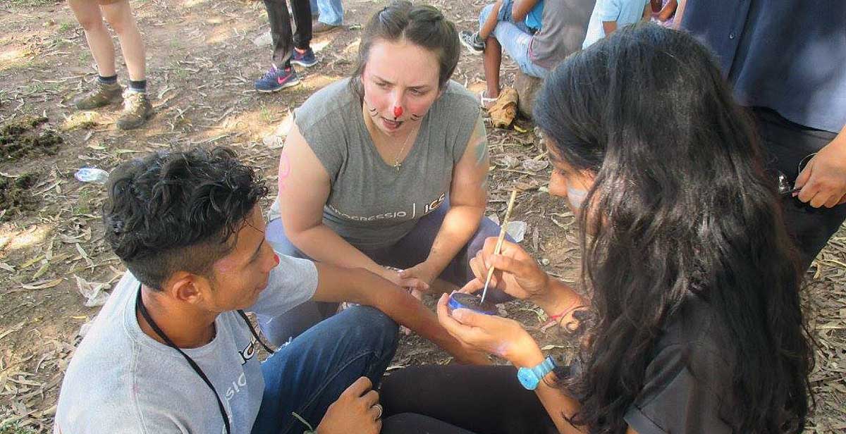 Volunteers face painting