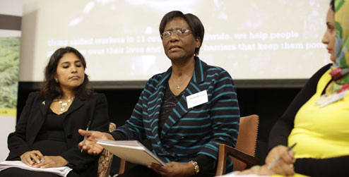 Fiona Mwashita speaking at Progressio event
