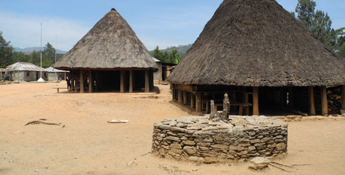 Village huts in Estada, Timor-Leste