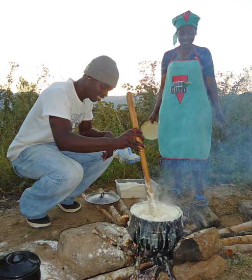 cooking on an open fire