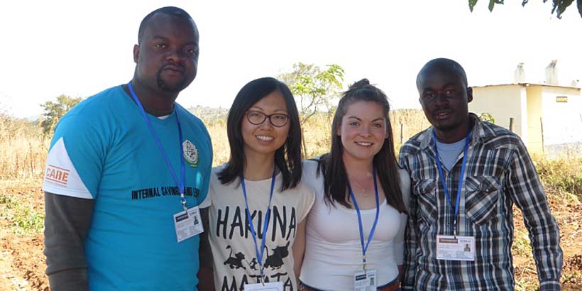 The visual media and media team, Tawanda, Vanessa, Charly and Rutendo