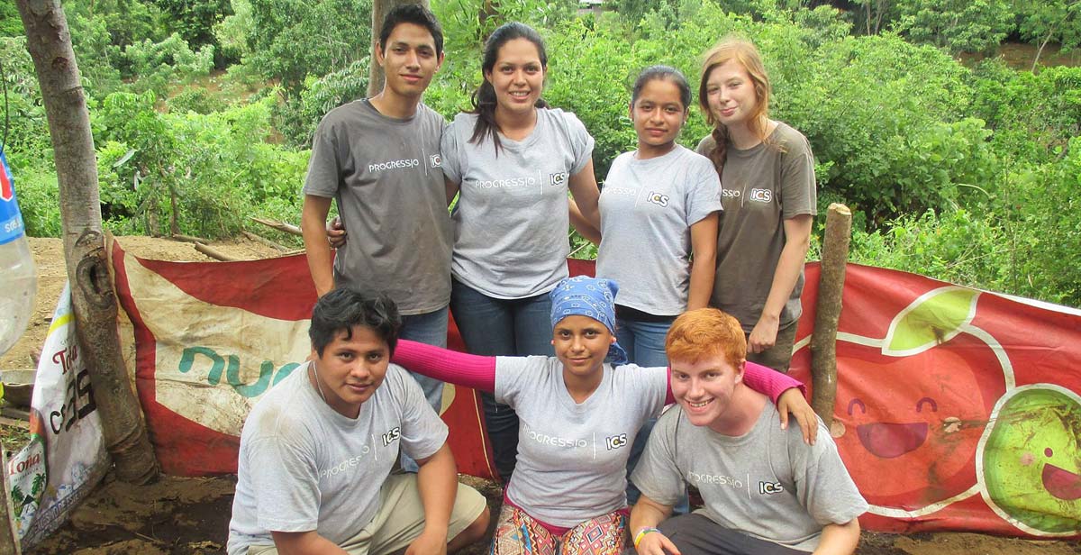 Griselda with her team at a veggie patch they constructed