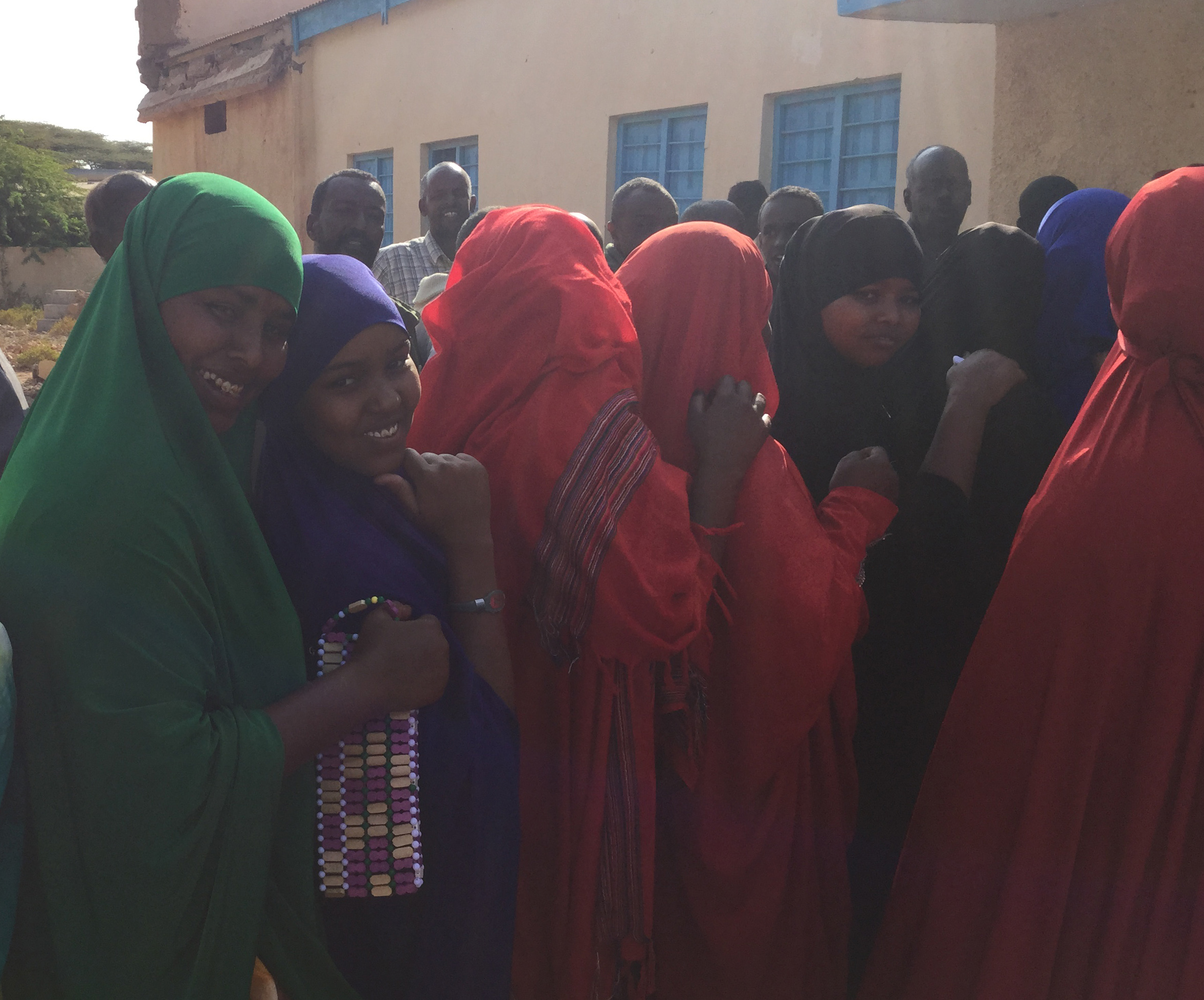 Young women queue to register their vote in Hargeisa