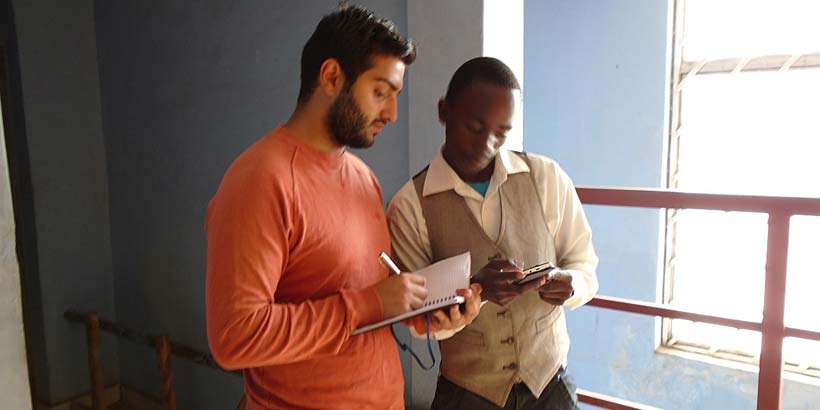 Nowras and Induda working through their list of contacts to secure peer education session bookings