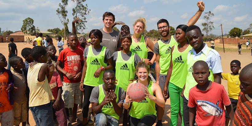 Progressio Netball Team: Ryan, Emily, Carlos, Sangwani, Silvester, Atu, Portia, Temwani and Rosie 