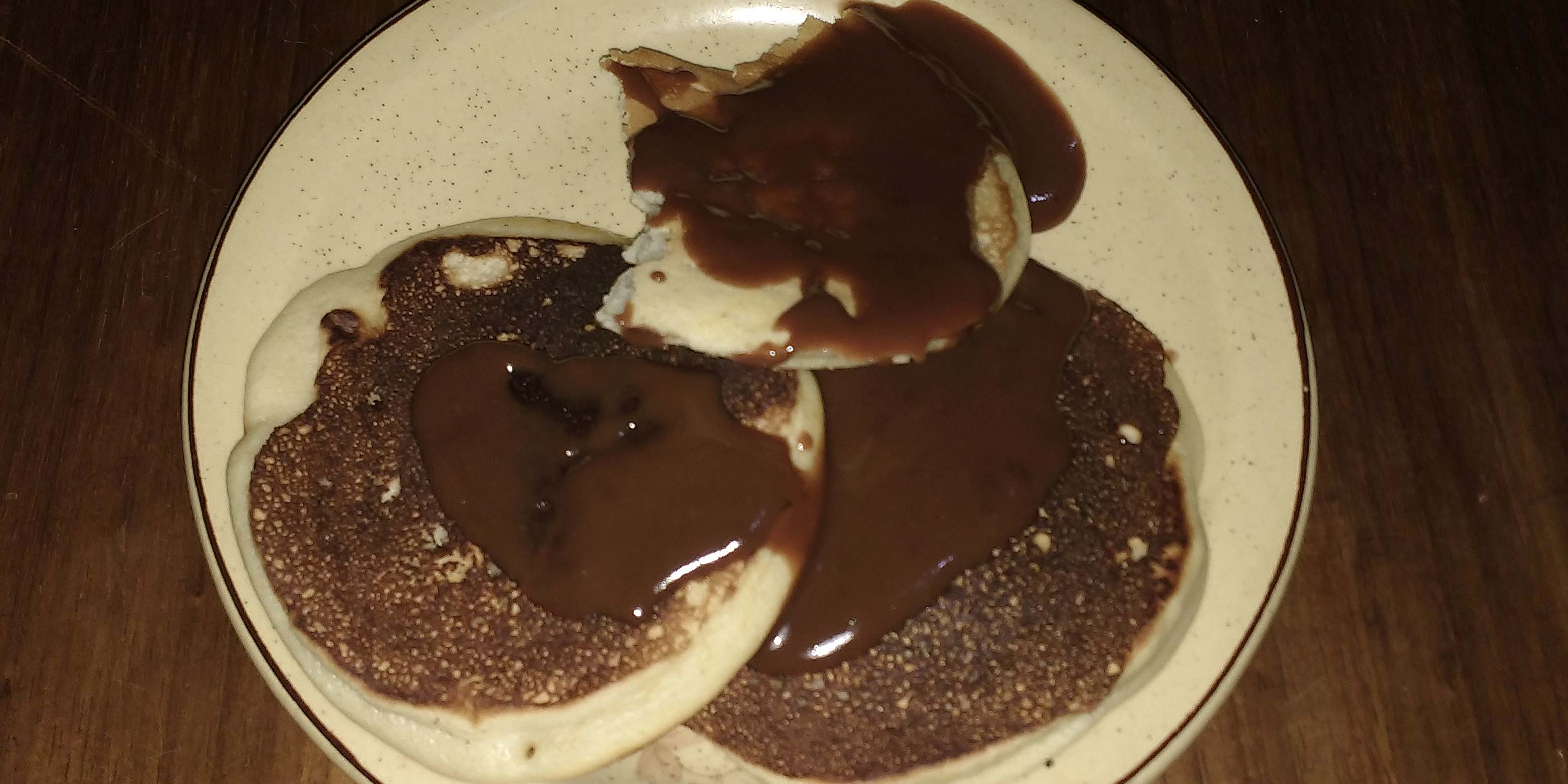 Pancakes with my chocolate sauce
