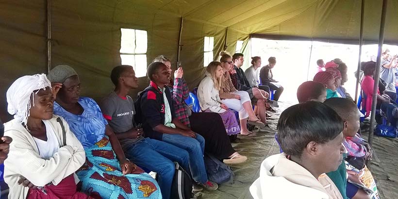 From the left: Gomez, Tanaka, Carlos, Keira, Emily, Jack, Ryan, Rosie, Atupele, Sangwani