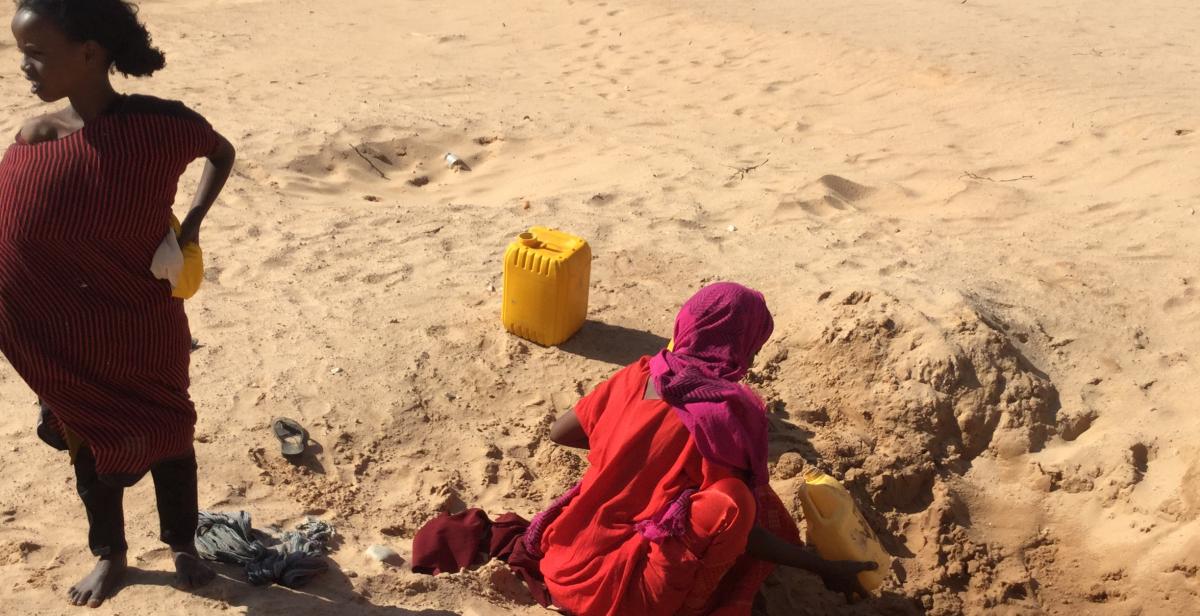 Women in a dried up river bed, Somaliland. Photo by Malou Schueller