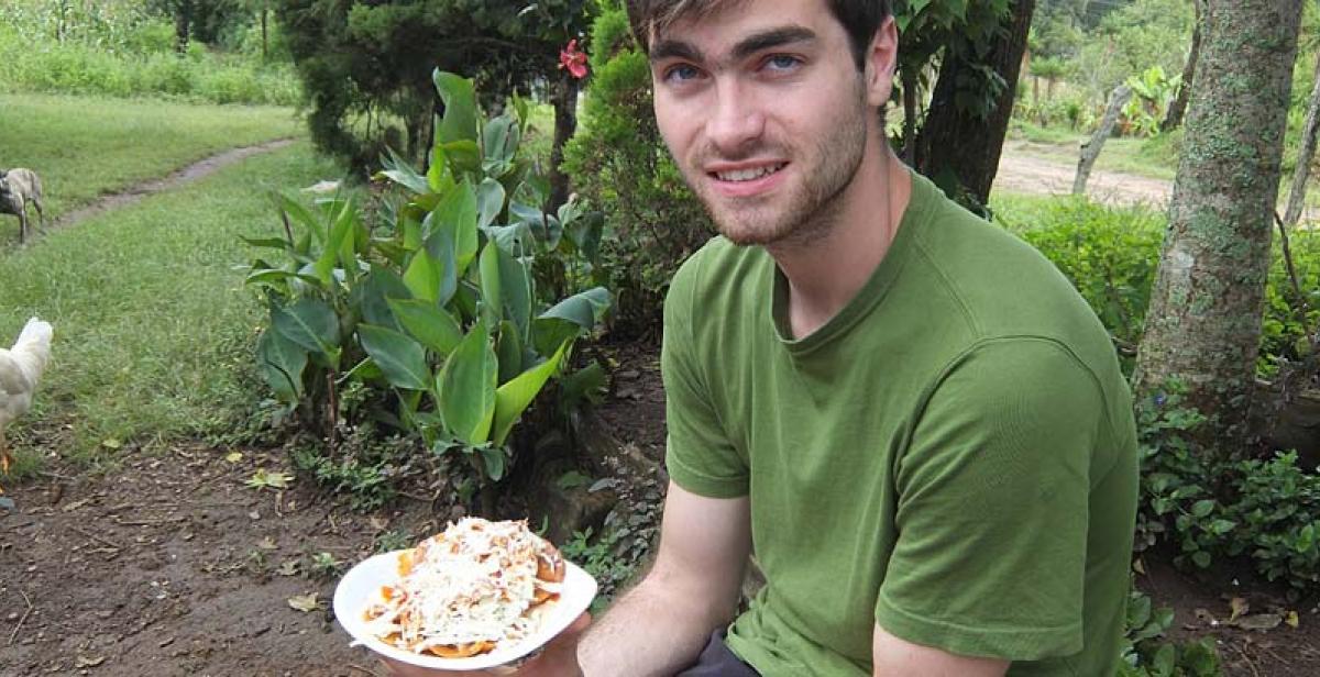 UK volunteer Matt posing with the end product