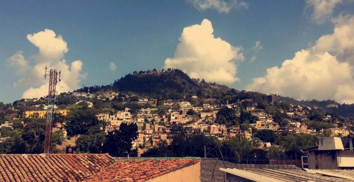 Part of a sprawling Honduran city, seen on the coach journey to our host town of La Esperanza