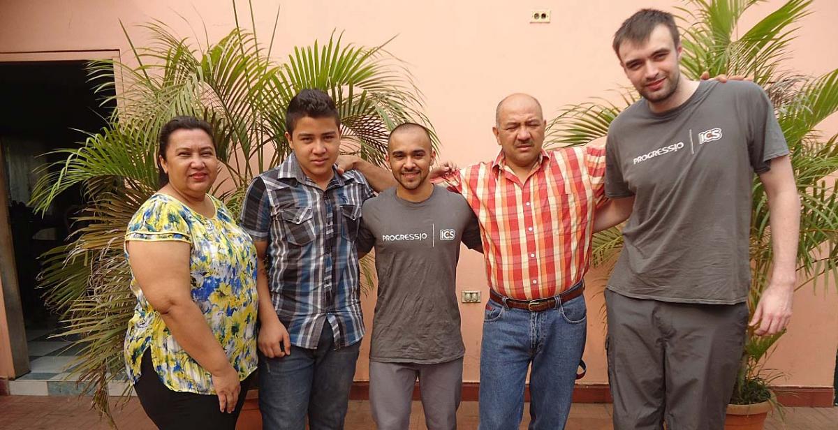 Pritesh and Aaron with their host family