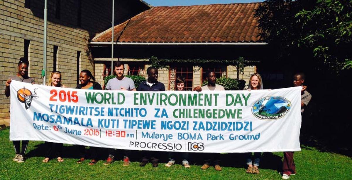 Mulanje Cedars’ banner for advertising World Environment Day in the Boma