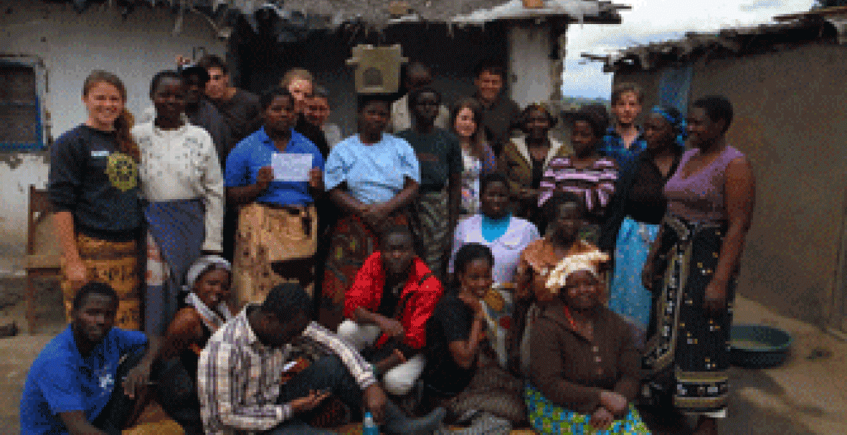 ICS Volunteers and community members in Malawi