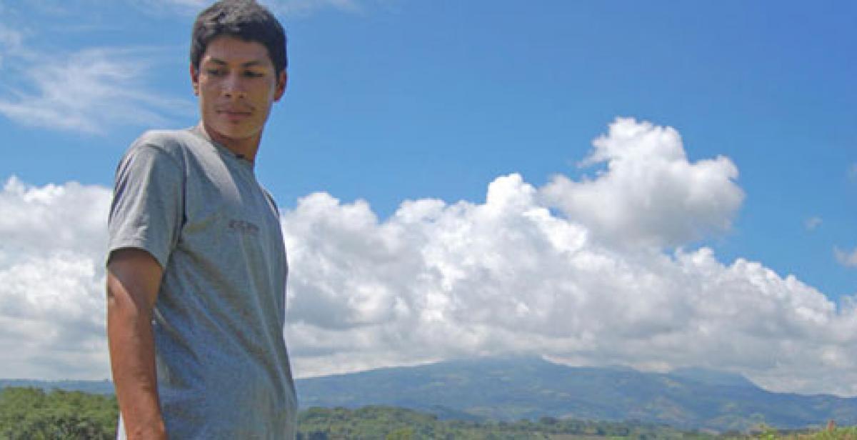 Alexander Martínez, 25, farms in El Corazal, Usulután, El Salvador