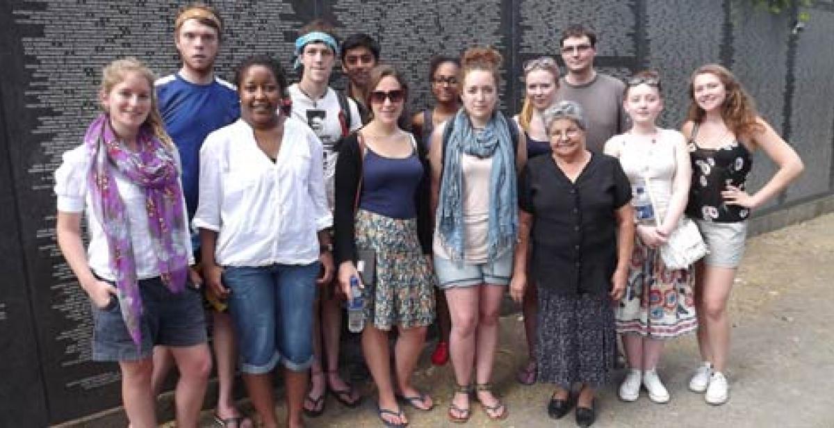 ICS volunteers at El Salvador monument of truth and memory