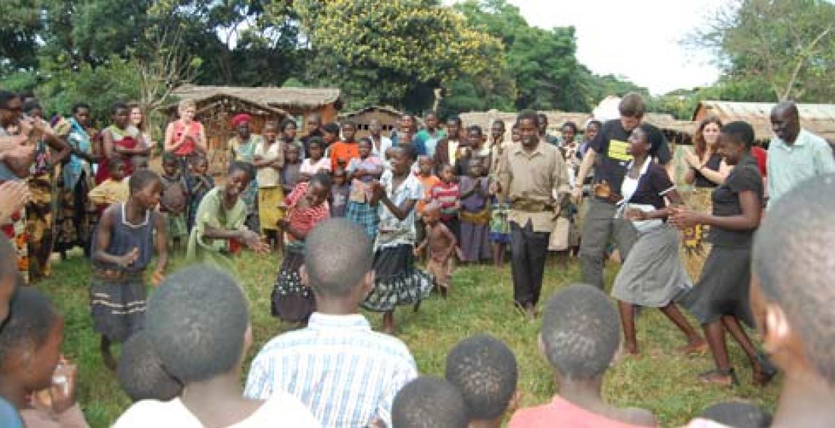 Traditional dancing in Malawi village