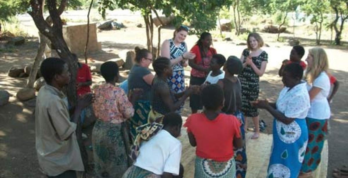 Singing and dancing whilst visiting the Women’s HIV Support group