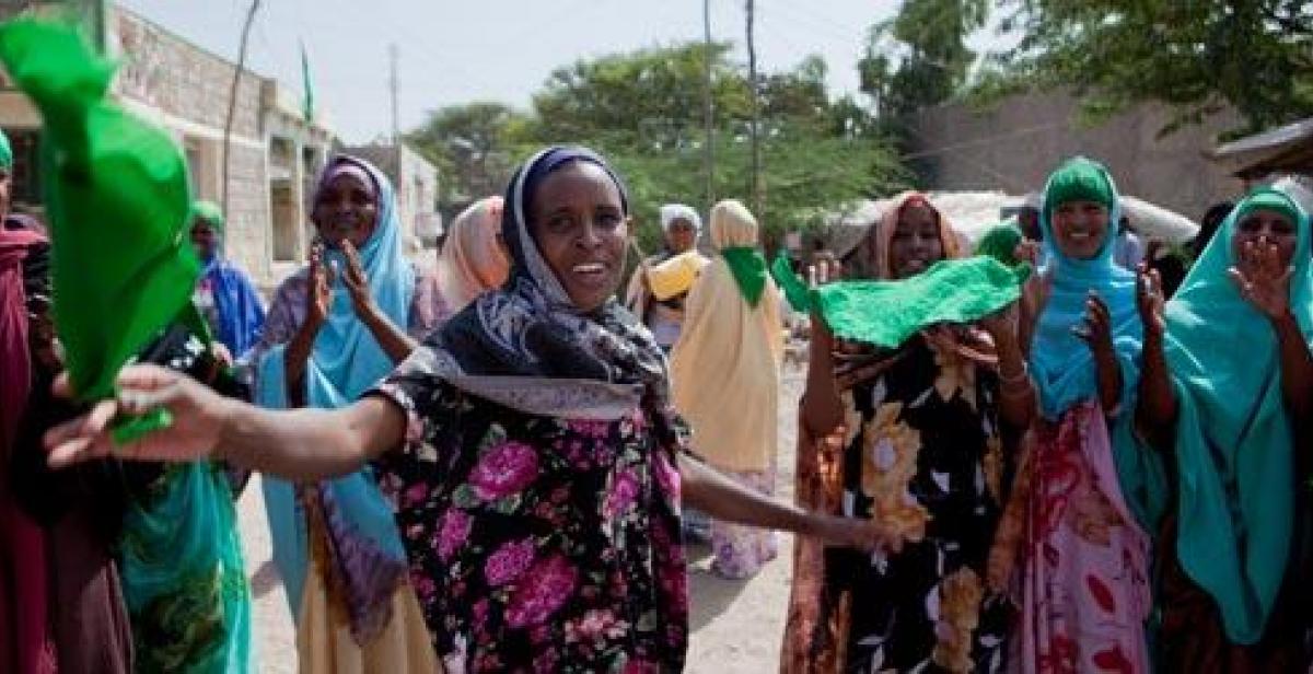 Women in Somaliland campaigning during the 2010 Presidential elections 