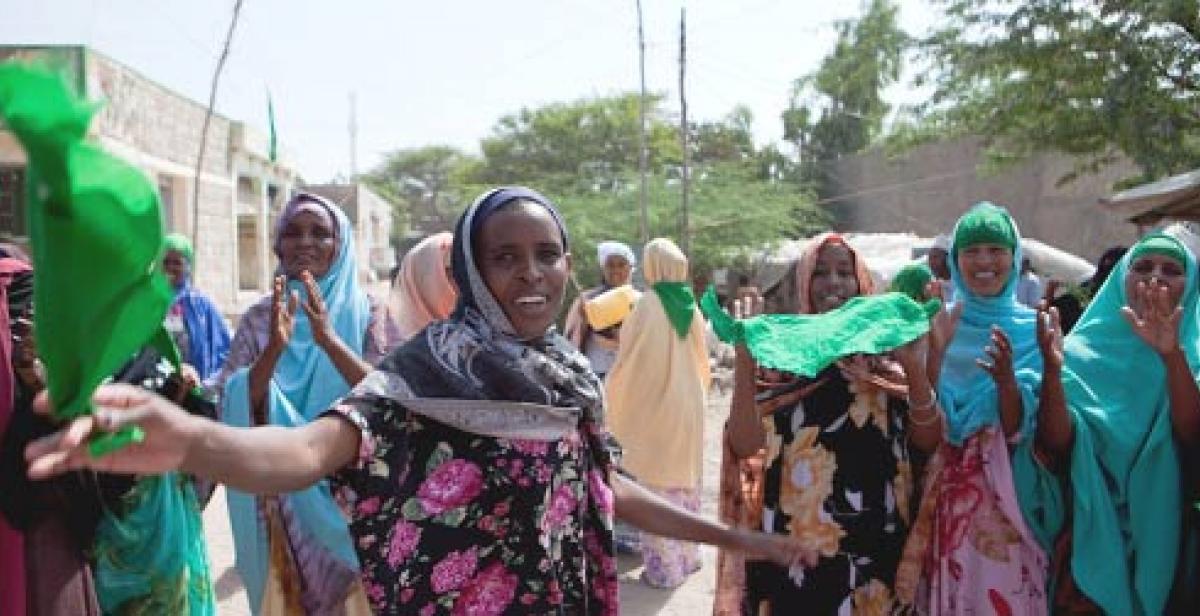 Somalilanders gather in a street