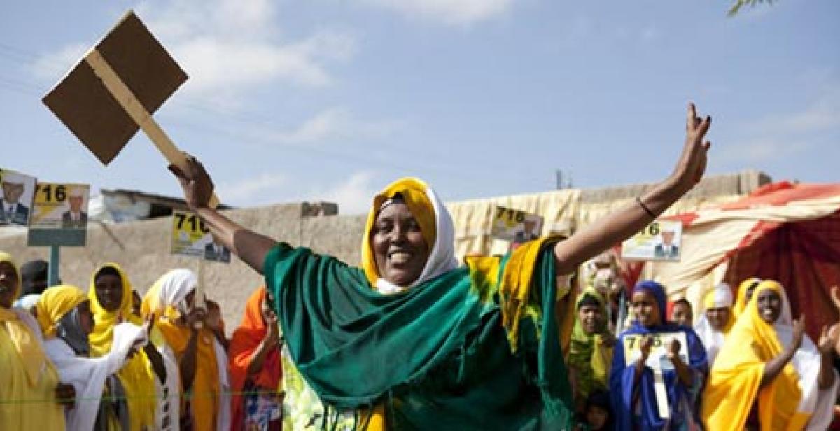 Woman campaigning in Somaliland