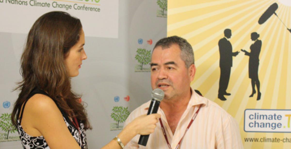 René Ramos is interviewed at Cancun