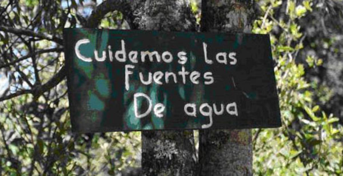 ‘Take care of the water sources’. Sign from La Esperanza, Honduras