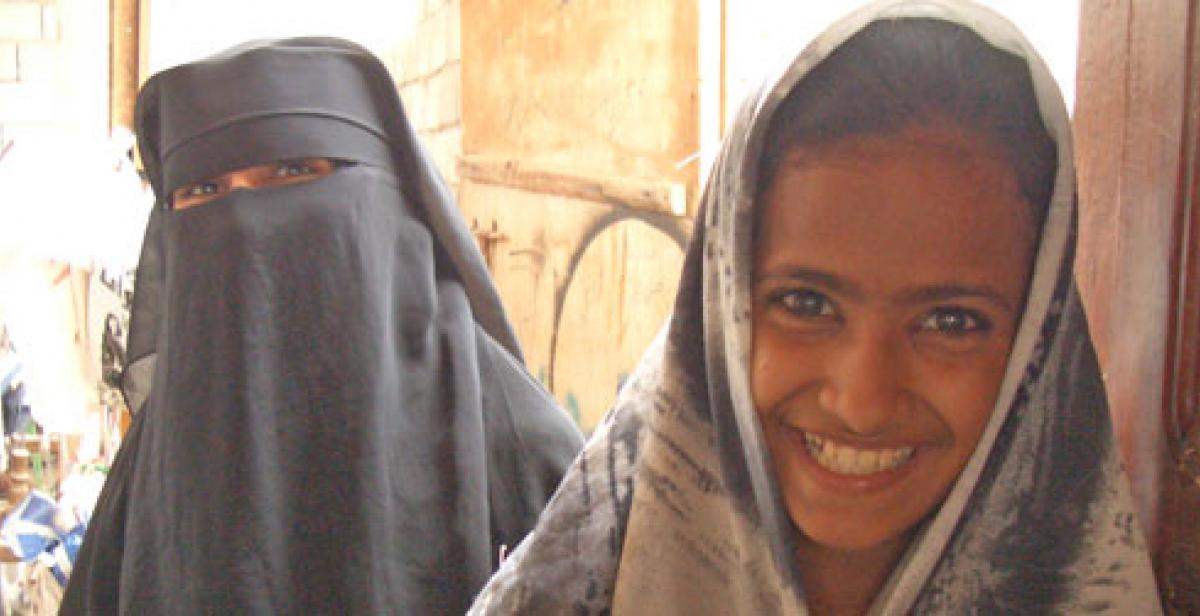 Two young women in Yemen