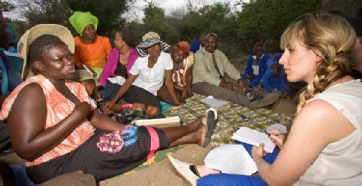 Women in Zimbabwe speaking to Pamela