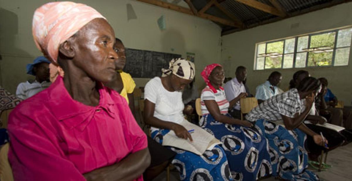 Women at a meeting at Kariyangwe in Zimbabwe