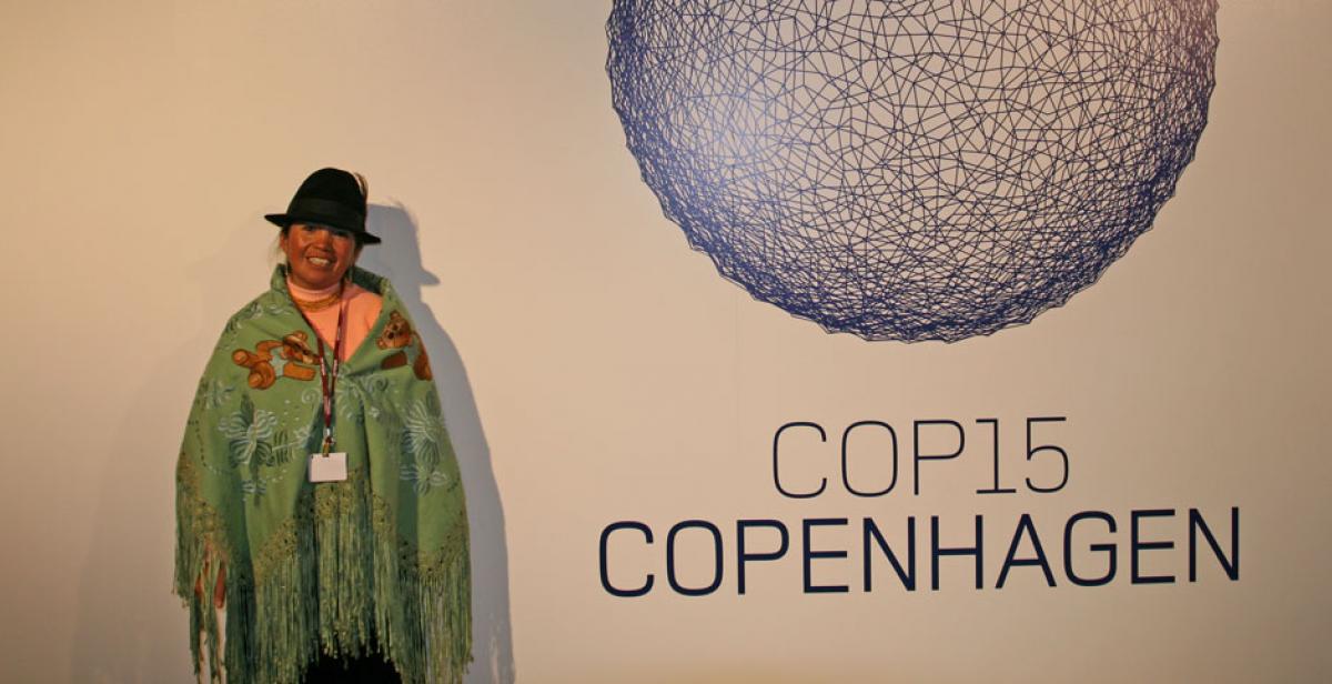 Fabiola Quishpe at the Copenhagen climate summit